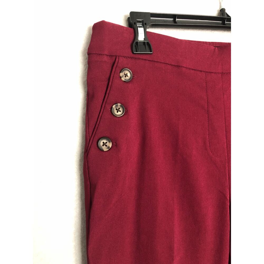 Counterparts Mid-Rise Boot Cut Pants Burgundy Women's XL NEW - Picture 2 of 7